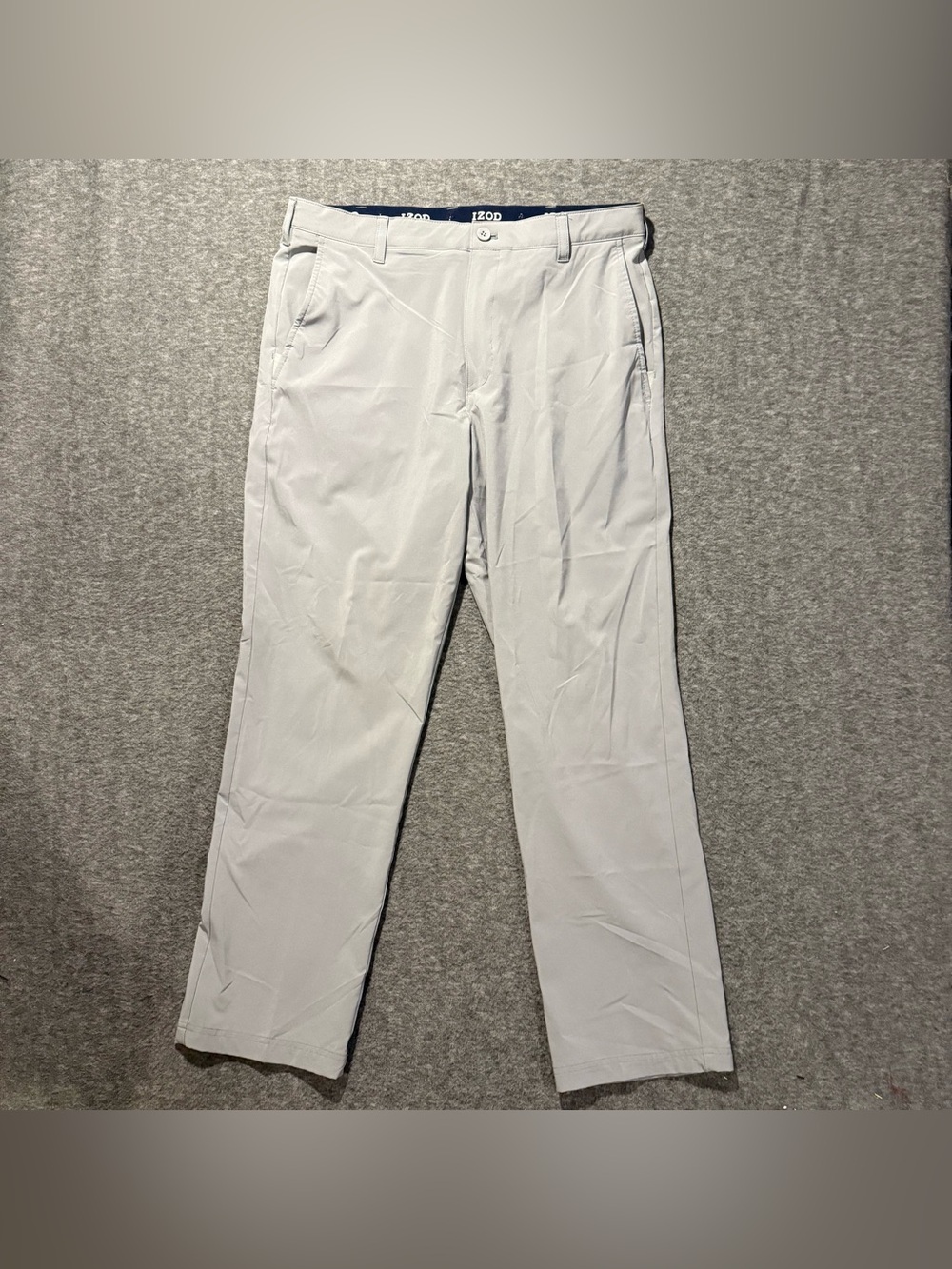 Izod Golf Performance Pants Mens 36x32 Gray Straight Stretch Comfort Nice!